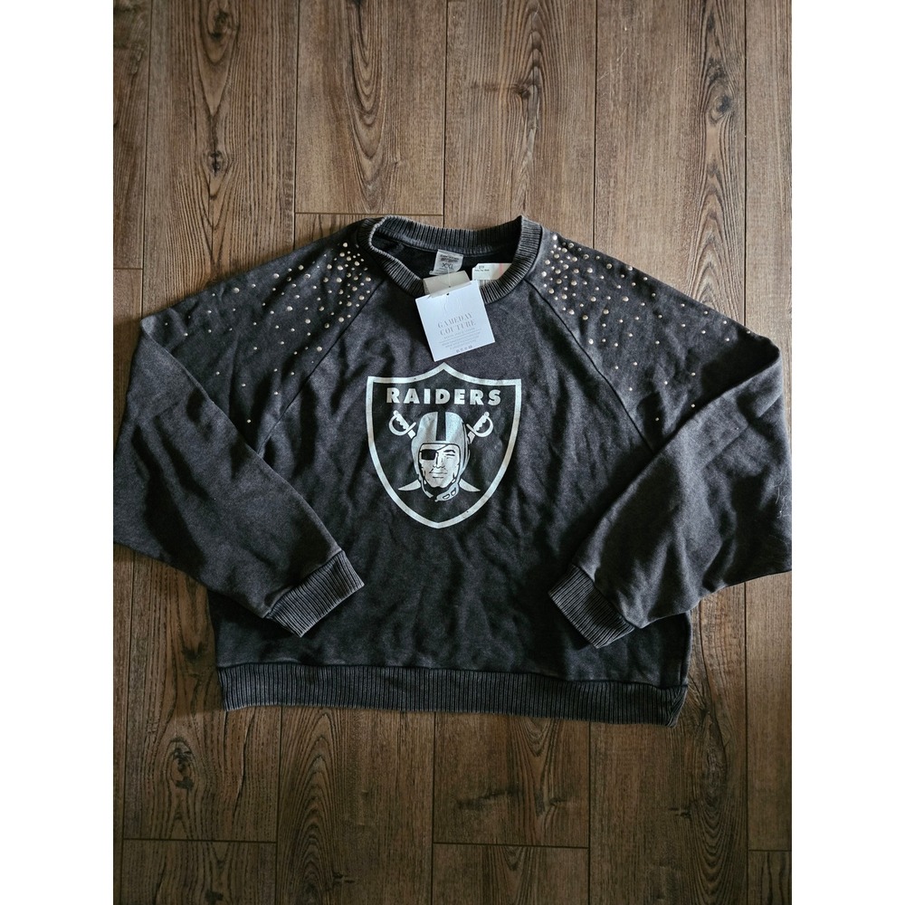 Las Vegas Raiders Gameday Couture Crop Top Sweater Women's Size XXL